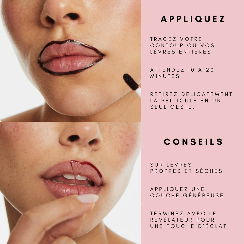 Encre à lèvres semi-permanente et son Révélateur